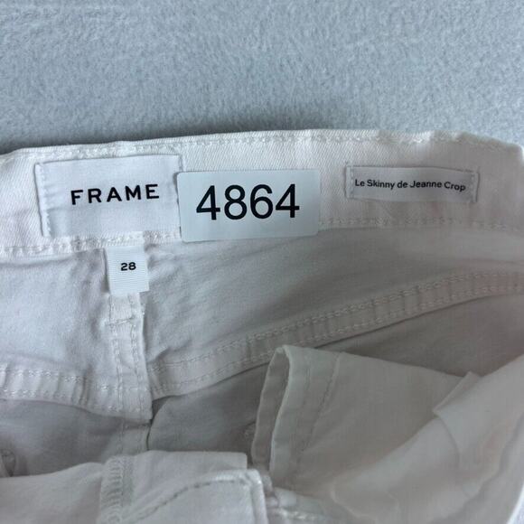 Frame Jeans Womens Size 28 White Le Skinny de Jeanne Crop Cotton Blend - Picture 9 of 11